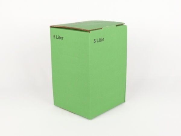 Karton Bag in Box 5 Liter grün, Saftkarton, Faltkarton, Apfelsaft-Karton, Saftschachtel, Schachtel. - Bild 1